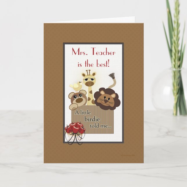 Herr oder Frau Lehrervorlage Dankeskarte (Vorderseite)