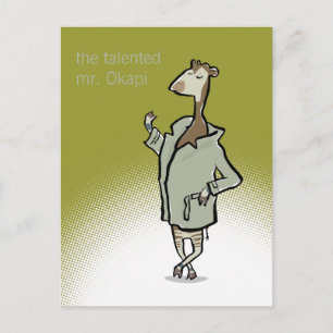Herr Okapi (anpassbarer Text) Postkarte