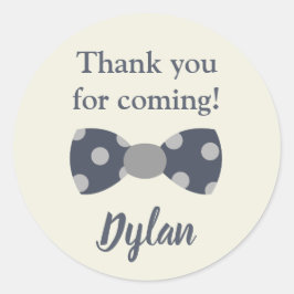 Herr One derful Marine and gray bow Krawatte Runder Aufkleber