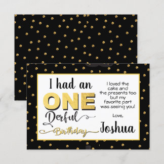 Herr Onederful 1. Geburtstag danke Ihnen Karte