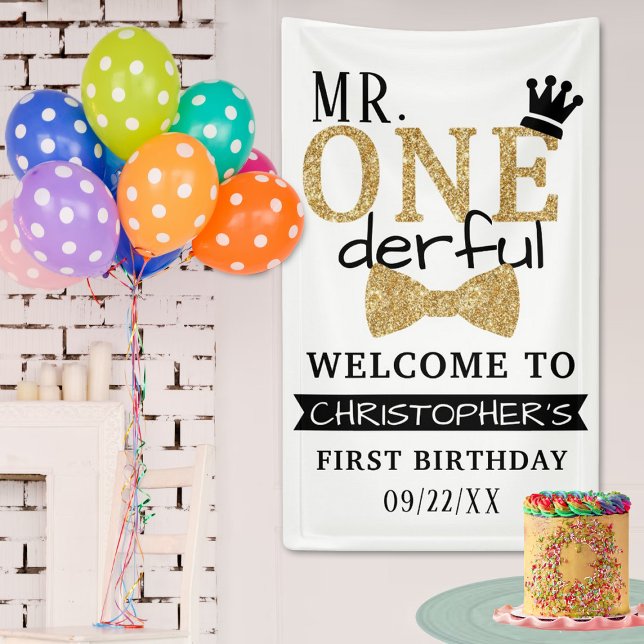 Herr ONEderful 1. Geburtstag Willkommen Banner (Von Creator hochgeladen)