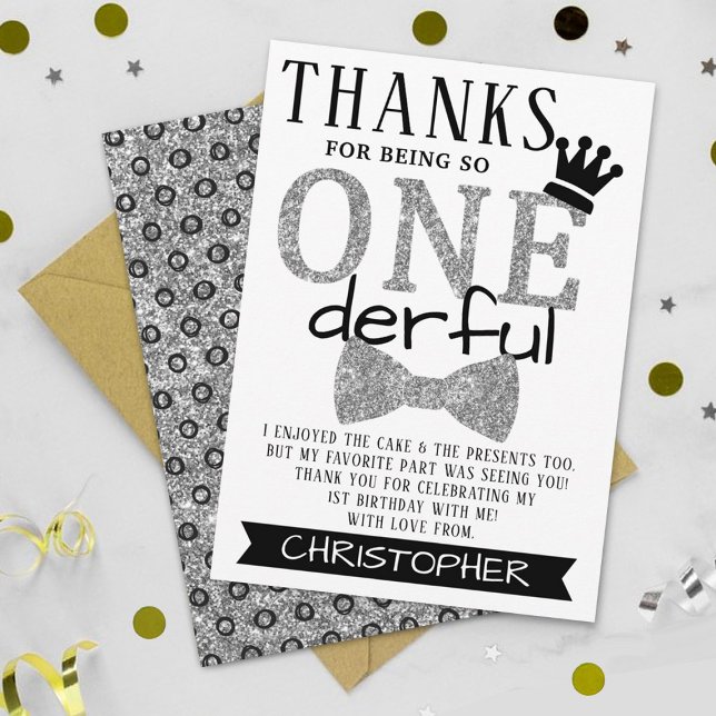 Herr ONEderful 1st Birthday Dankeskarte (Von Creator hochgeladen)