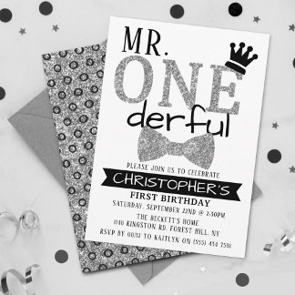 Herr ONEderful 1st Birthday Einladungen