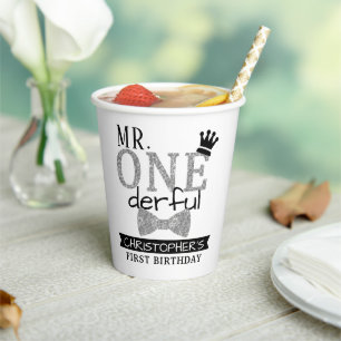 Herr ONEderful 1st Birthday Pappbecher
