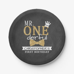 Herr ONEderful 1st Birthday Pappteller