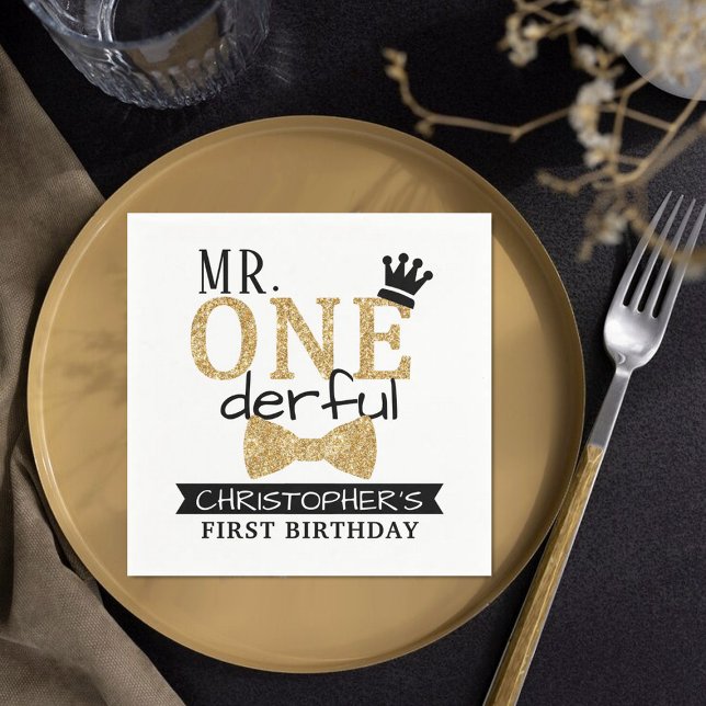 Herr ONEderful 1st Birthday Serviette (Von Creator hochgeladen)