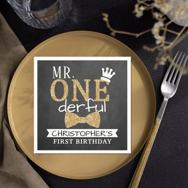 Herr ONEderful 1st Birthday Serviette (Von Creator hochgeladen)