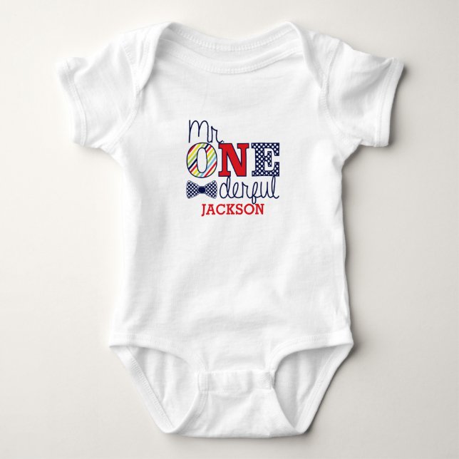 Herr ONEderful Baby Jersey Bodysuit Strampler (Vorderseite)