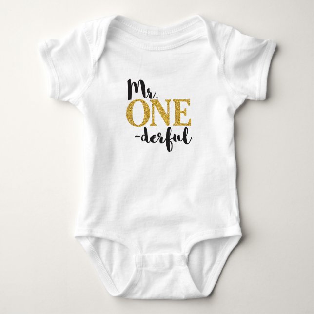 Herr ONEderful Baby Jersey Bodysuit Strampler (Vorderseite)
