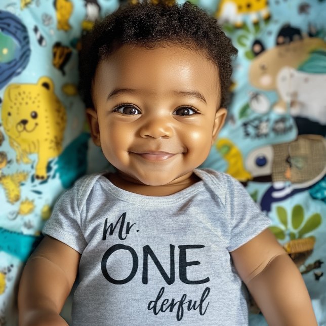 Herr Onederful Baby Strampler (Funky baby bodysuit especially designed for your wonderful one year old at home.)