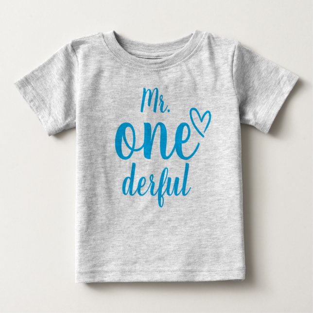 Herr Onederful Babys First Birthday Baby T-shirt (Vorderseite)