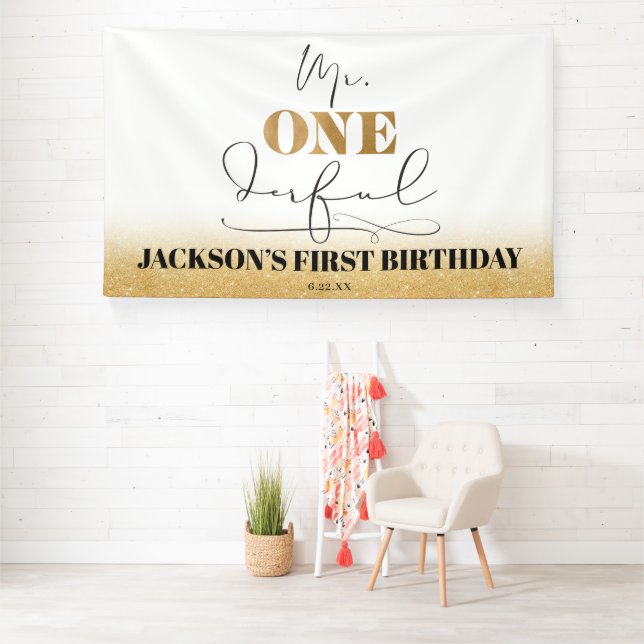Herr Onederful Birthday Banner (Insitu)