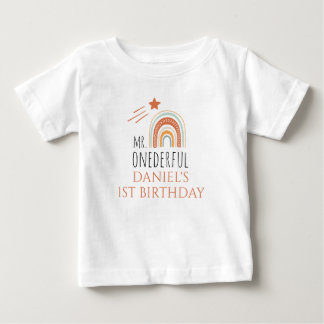 HERR Onederful Boho Rainbow Erster Geburtstag Baby T-shirt