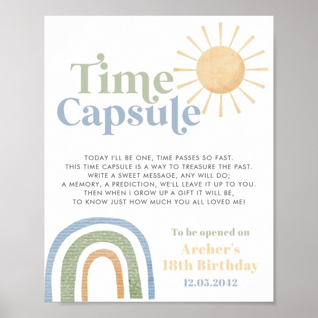 Herr Onederful Boys 1st Birthday Time Capsule Poster (Vorne)
