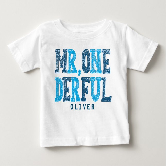 Herr Onederful First Birthday Baby Bodysuit Baby T-shirt (Vorderseite)