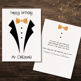 Herr ONEderful First Birthday Flat Card