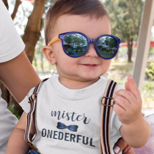 Herr Onederful Fliege 1. Geburtstag Baby T-shirt