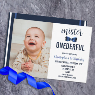 Herr Onederful Fliege 1. Geburtstag Einladung