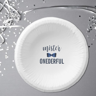 Herr Onederful Fliege 1. Geburtstag Pappteller