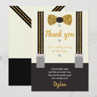 Herr Onederful gold and black bow Krawatte Einladung