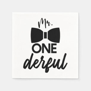 Herr ONEderful Herr Wonderful Erster 1. Geburtstag Serviette