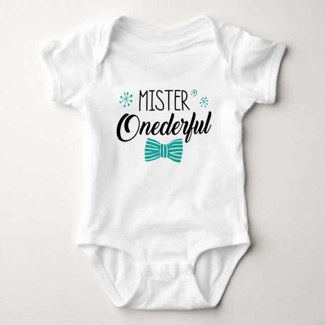 Herr Onederful Party Outfit Baby Strampler (Vorderseite)