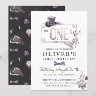 Herr Onederful   Vintag Gentleman Royal Birthday Einladung