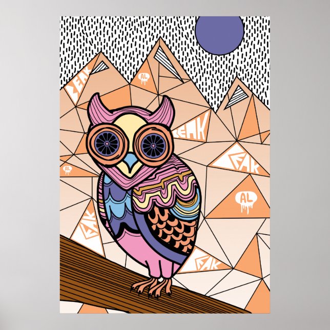 Herr Owl Art Print Poster (Vorne)
