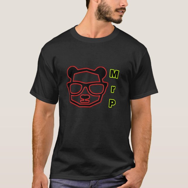 Herr Panda Cartoon-Stil T-Shirt (Vorderseite)
