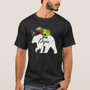 Herr Papa Bär Autismus-Bewusstsein Süßes Puzzletei T-Shirt