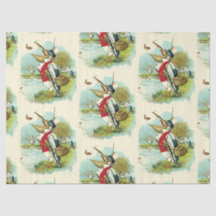 HERR PELICAN FISHING, Creme Seidenpapier