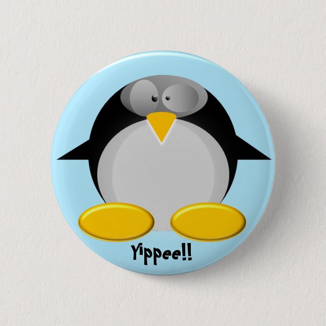 Herr Penguin ..... Yippee!!! Button (Vorderseite)