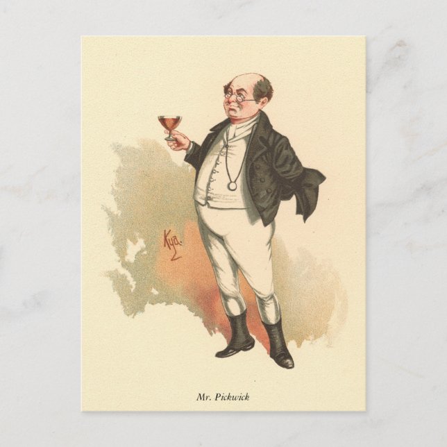 Herr Pickwick von Kyd, Dickens' The Pickwick Paper Postkarte (Vorderseite)