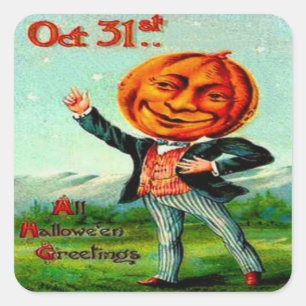 Herr Pumpkin Quadratischer Aufkleber