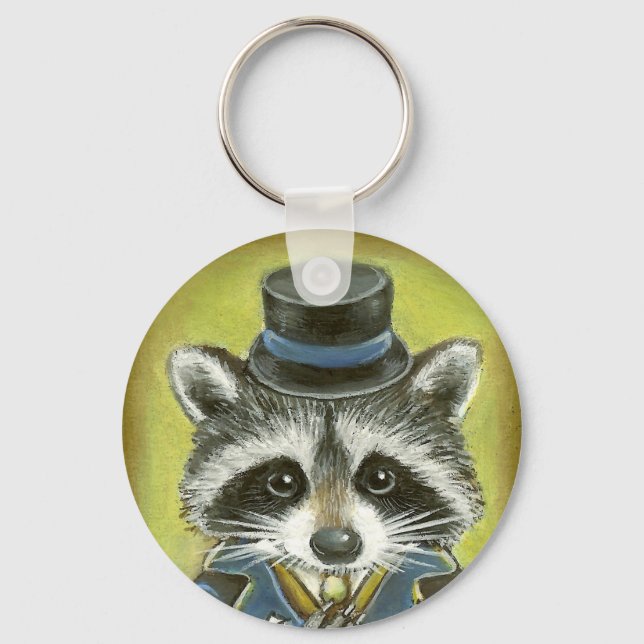 Herr Raccoon Schlüsselanhänger (Vorderseite)