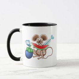 Herr Ratte genießt sein Essen im Müllrestaurant Tasse