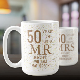 Herr Richtiger Spaß 50. Hochzeitstag Goldene Herze Kaffeetasse