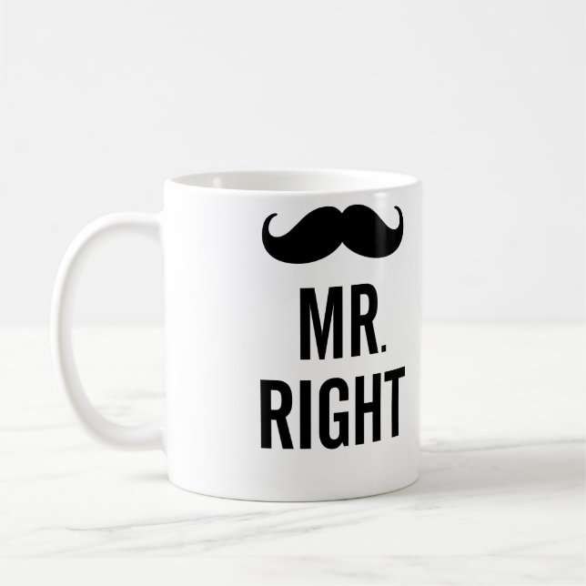 Herr Right Mustache Mug Kaffeetasse (Links)