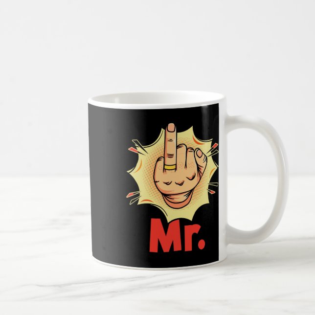 Herr - Ring Finger Honeymoon Ehe Hochzeitsraum Kaffeetasse (Rechts)