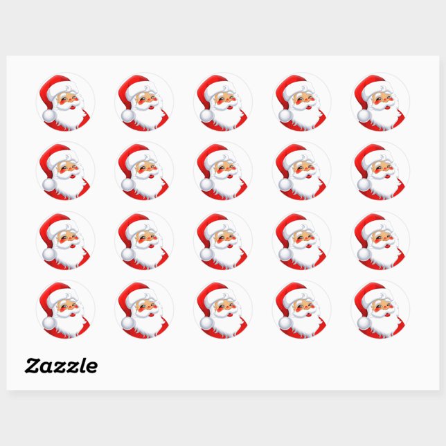Herr Santa Runder Aufkleber (Cute Santa Claus Round Stickers!)