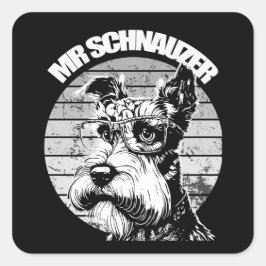 Herr Schnauzer Quadratischer Aufkleber