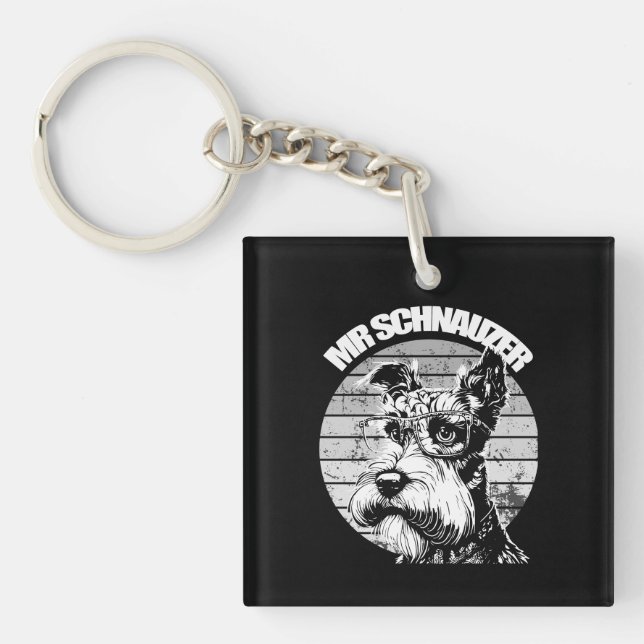 Herr Schnauzer Schlüsselanhänger (Vorderseite)