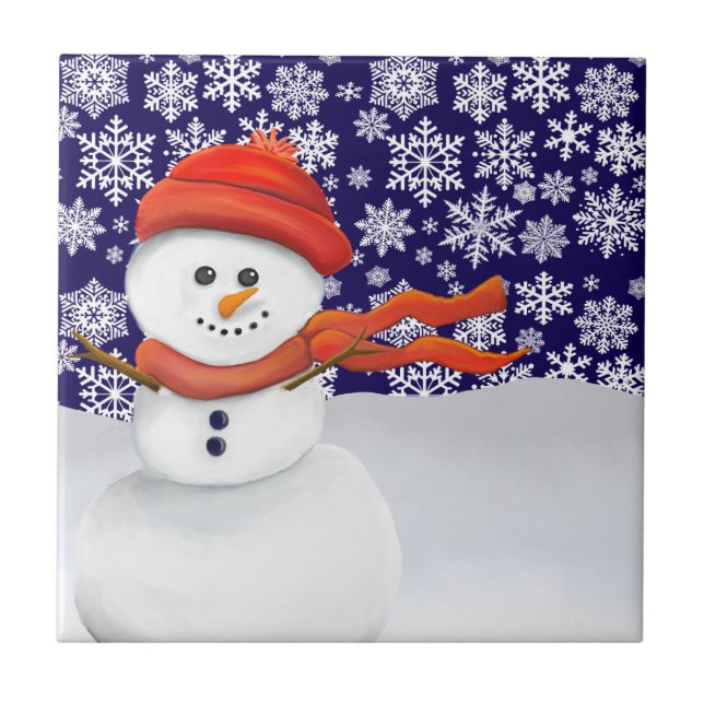 Herr Schneemann Fliese (Vorderseite)