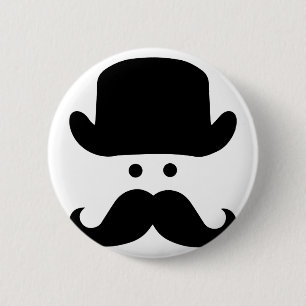 Herr Schnurrbart Button