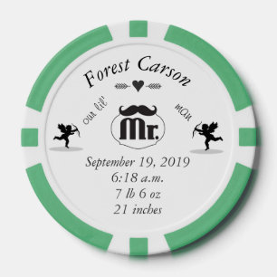 Herr Schnurrbart Kleiner Mann Baby Junge Statistik Pokerchips