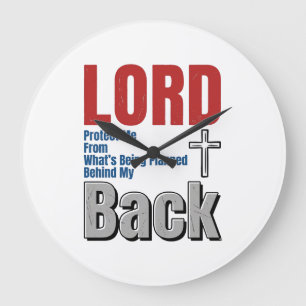 Herr schütze mich Christlicher Glaube Shirt Design Große Wanduhr