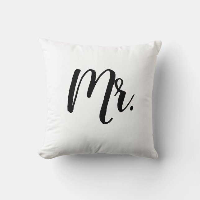 Herr Script Bedroom Wedding Pillow Kissen (Vorderseite)