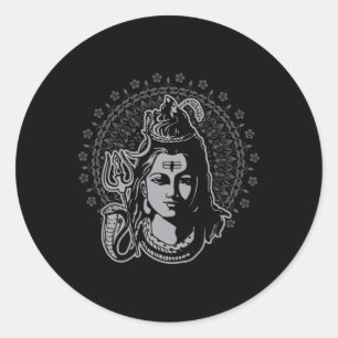 Herr Shiva Hindu Gott Mahadeva Dreizack Hinduismus Runder Aufkleber