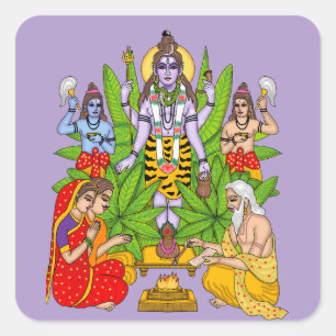 Herr Shiva Quadratischer Aufkleber