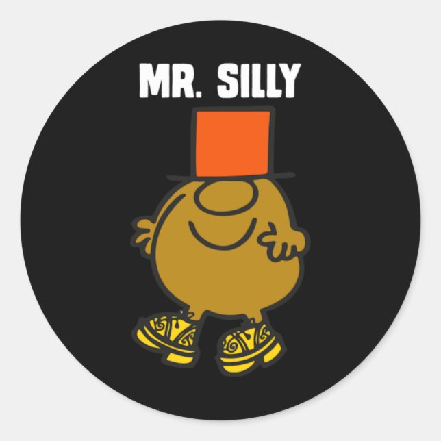 Herr Silly Runder Aufkleber (Vorderseite)